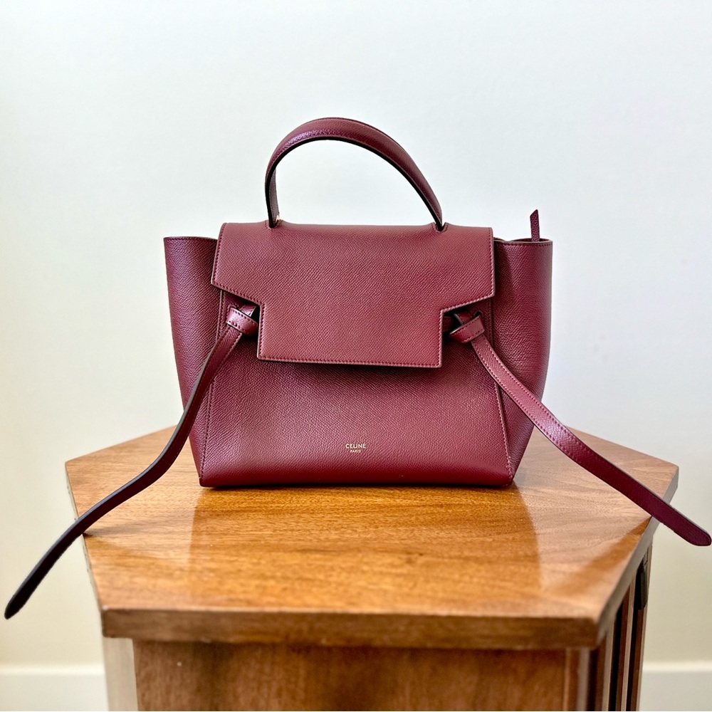 CÉLINE Micro Belt Bag in Maroon
